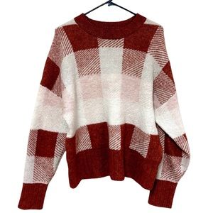 Orange Checkered Sweater, Medium 🧡🎃